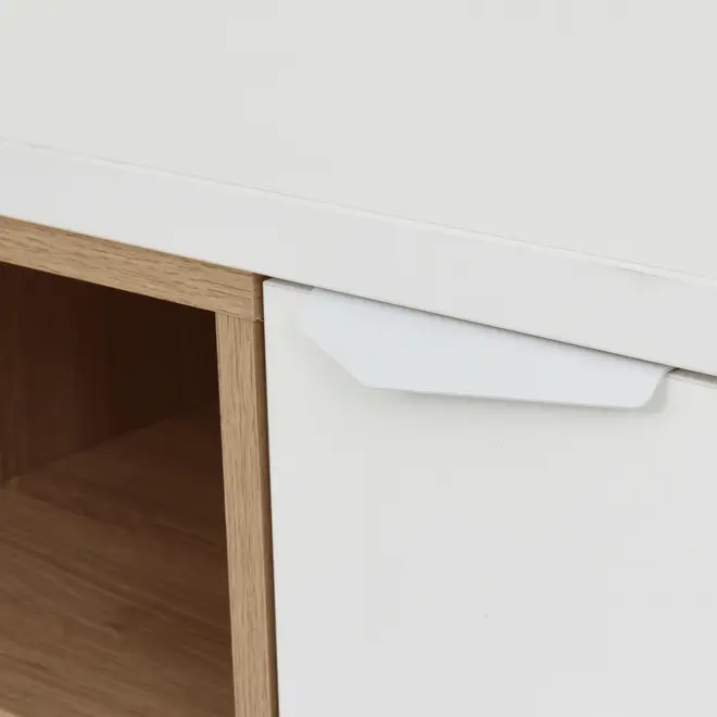 ARMÁRIO PARA ESCRITÓRIO MÉDIO 2 PORTAS ALETA - BRANCO/OAK TAMMI - Foto 11