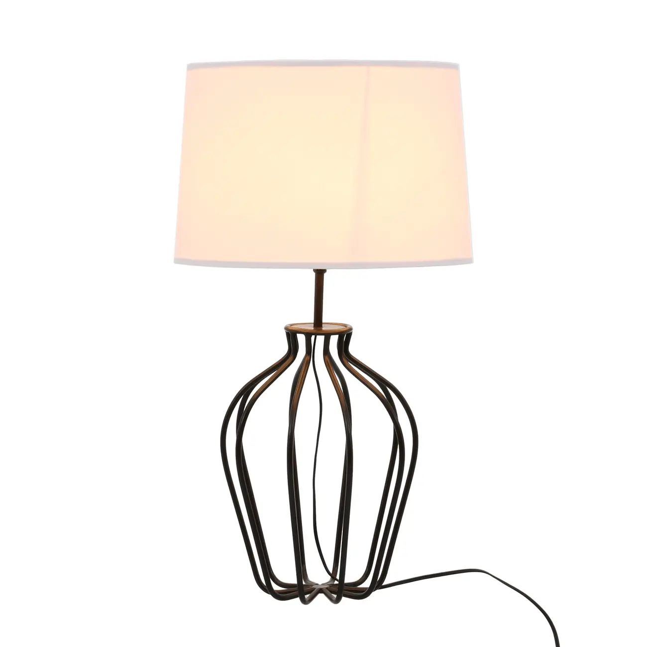 LUMINÁRIA DE MESA ANFORA C/CUP K - CASTANHO/BRANCO - Foto 1