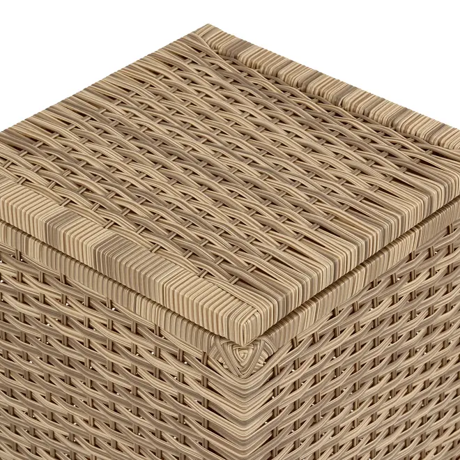 CESTO PARA ROUPA COM RODINHAS 35 CM X 35 CM X 57 CM ENREDO - BEGE - Foto 6