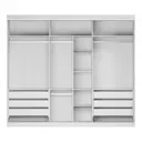 BRANCO - ESTRUTURA DE GUARDA-ROUPA DE CASAL 3 PORTAS FRIZ