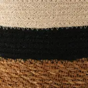 CESTO COM ALÇA 22 CM X 25 CM X 25 CM MOKKA - FIBRA CLARA/PRETO - Foto 7