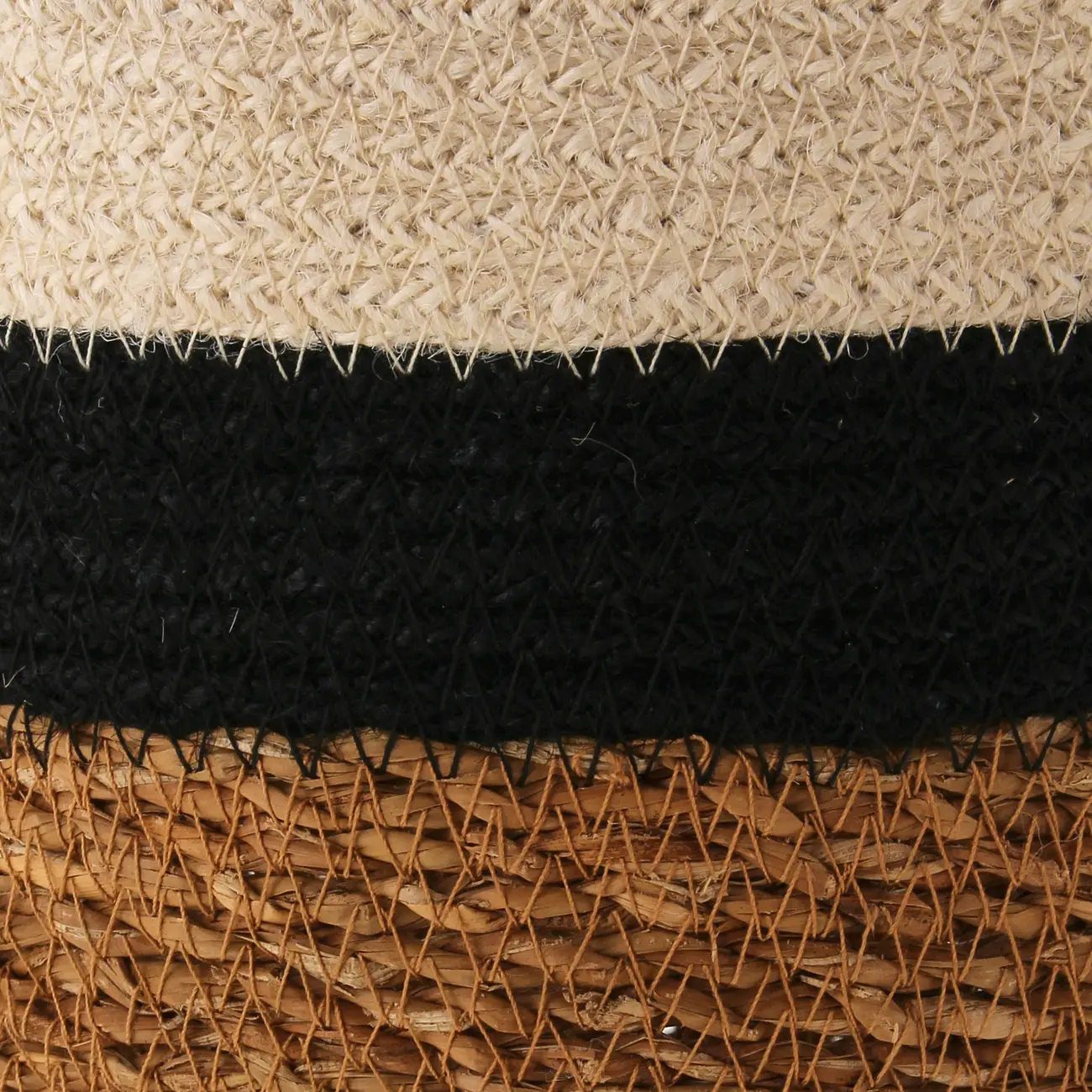 CESTO COM ALÇA 22 CM X 25 CM X 25 CM MOKKA - FIBRA CLARA/PRETO - Foto 7