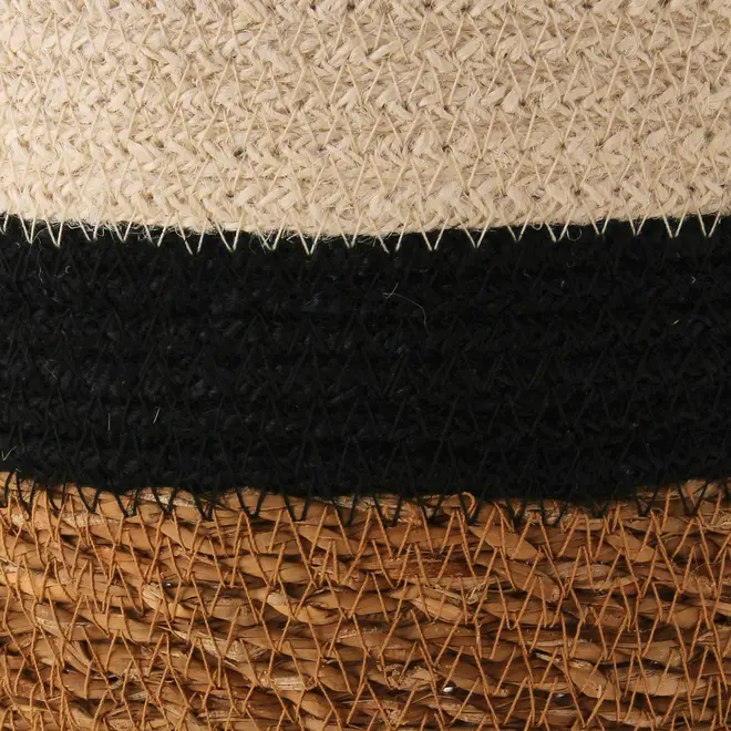 CESTO COM ALÇA 22 CM X 25 CM X 25 CM MOKKA - FIBRA CLARA/PRETO - Foto 7