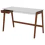 MESA DE ESCRITÓRIO 1 GAVETA 1,20 M X 60 CM HANNA - NOZES/BRANCO - Foto 4