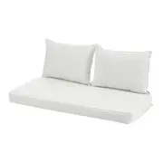 SOFÁ 2 LUGARES COM ALMOFADAS MIAMARRO - BEGE/BRANCO - Foto 5