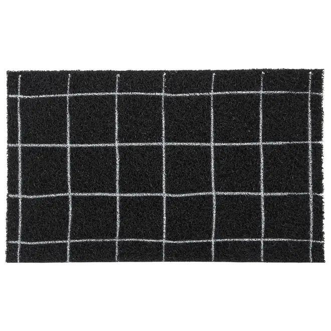 CAPACHO 30 CM X 50 CM COM 2 DIA BEM-VINDO - PRETO/BRANCO - Foto 2