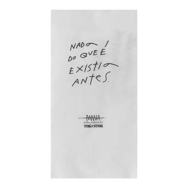 GUARDANAPO PACOTE COM 20 PEÇAS 39 CM X 39 CM MANUSCRITO - BRANCO/PRETO - Foto 3