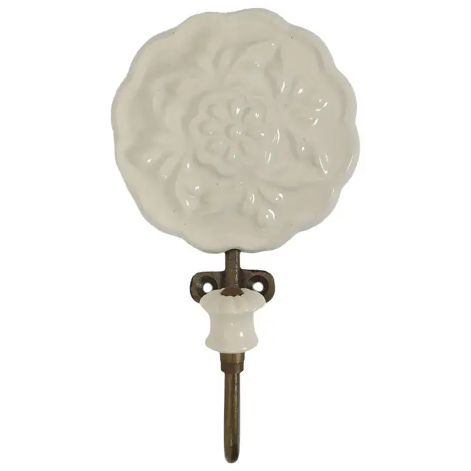 GANCHO DE PAREDE FLORÂMICA - CREAM - Foto 2