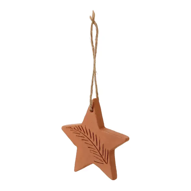 KIT COM 2 PINGENTES ESTRELA E BOLA VILAREJO NOEL - ARGILA CRUA - Foto 3