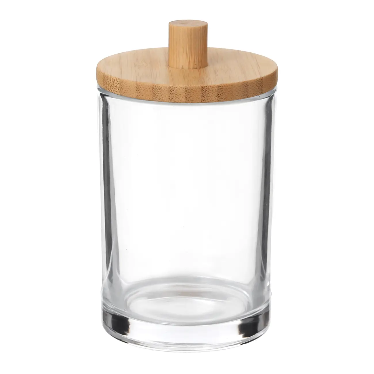 PORTA-ALGODÃO 12 CM BAMBOO - INCOLOR/BAMBU - Foto 1
