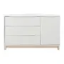 CÔMODA 3 GAVETAS/1 PORTA 1,36 M X 45 CM DULCE - BRANCO/NATURAL WASHED - Foto 1