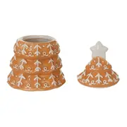 POTE DECORATIVO ÁRVORE VILAREJO NOEL - CASCA DE URUCUM/BRANCO - Foto 5
