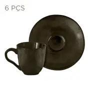 JOGO DE XÍCARA CAFÉ C/6 PÇS GEO ORGÂNICO - ONIX - Foto 1
