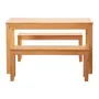 MESA COM 2 BANCOS ALENTEJO - AMÊNDOA/AMÊNDOA - Foto 1