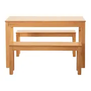 MESA COM 2 BANCOS ALENTEJO - AMÊNDOA/AMÊNDOA - Foto 1