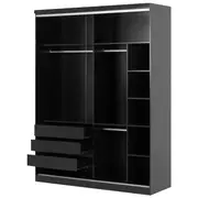 ESTRUTURA DE GUARDA-ROUPA DE CASAL 2 PORTAS FRIZ - PRETO - Foto 2