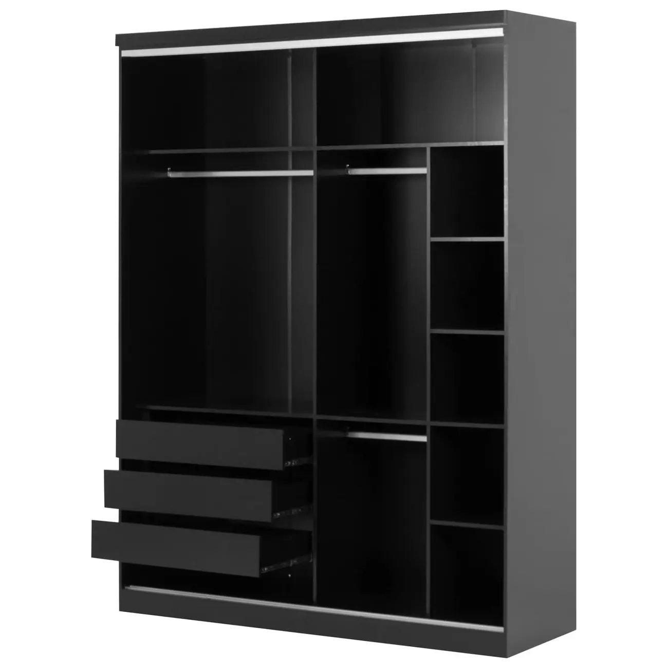ESTRUTURA DE GUARDA-ROUPA DE CASAL 2 PORTAS FRIZ - PRETO - Foto 2
