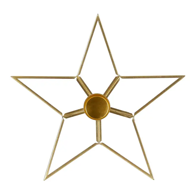 CASTIÇAL ESTRELA FINE FESTIVITY - INCOLOR/OURO - Foto 2
