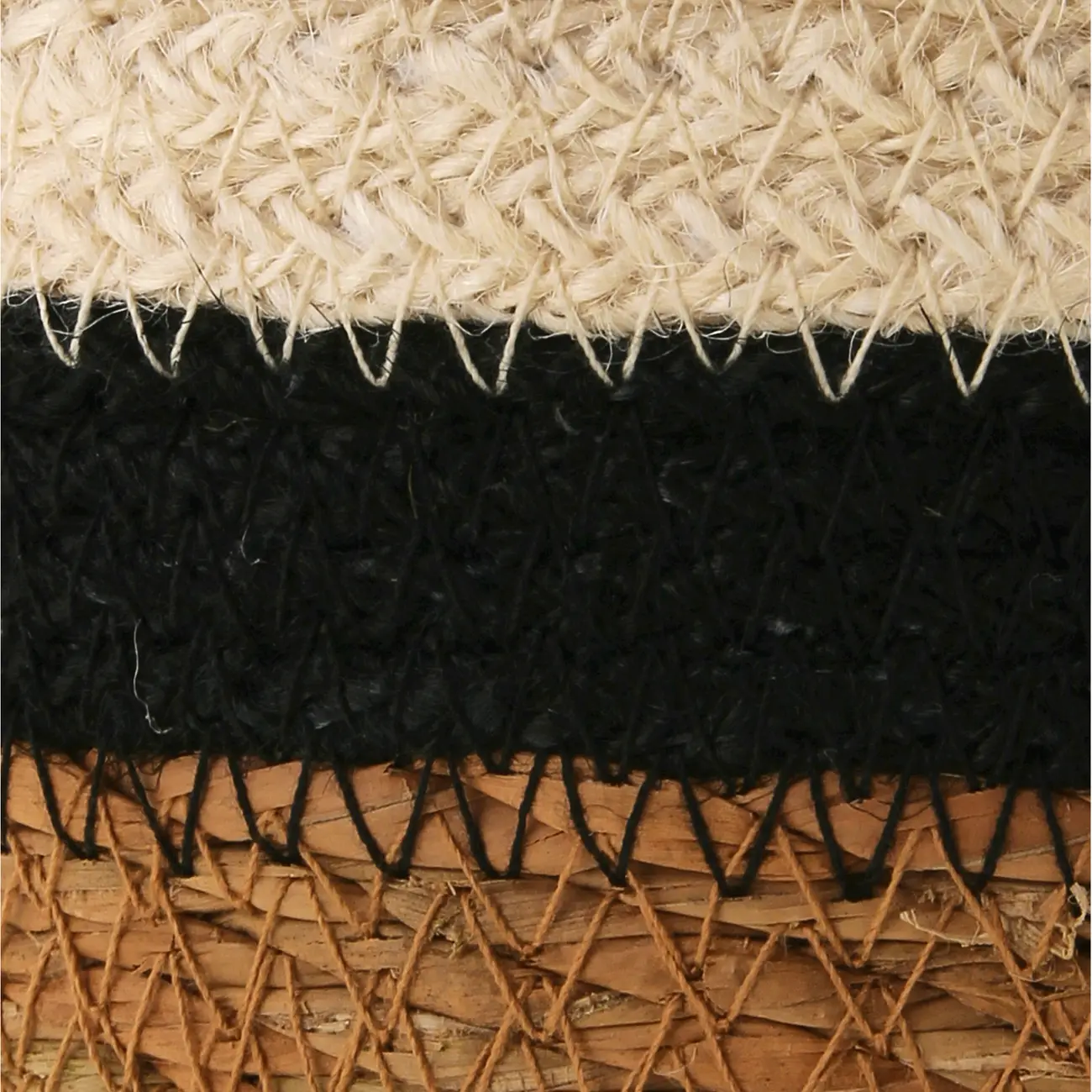 CESTO COM ALÇA 18 CM X 20 CM X 20 CM MOKKA - FIBRA CLARA/PRETO - Foto 7