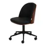 CADEIRA HOME OFFICE APLAY WOOD - PRETO/NOZES - Foto 3