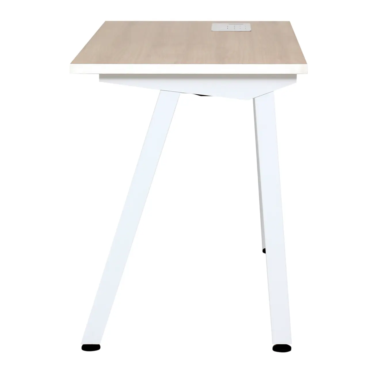 MESA 1,20 M X 60 CM COM CAIXA PARA CONECTIVIDADE ALETA - BRANCO/OAK TAMMI - Foto 4