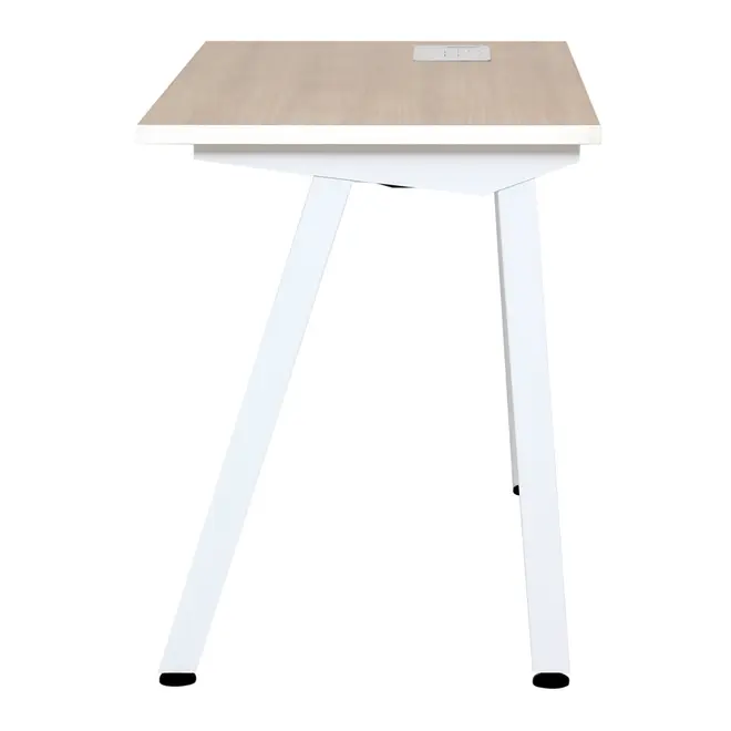 MESA 1,20 M X 60 CM COM CAIXA PARA CONECTIVIDADE ALETA - BRANCO/OAK TAMMI - Foto 4