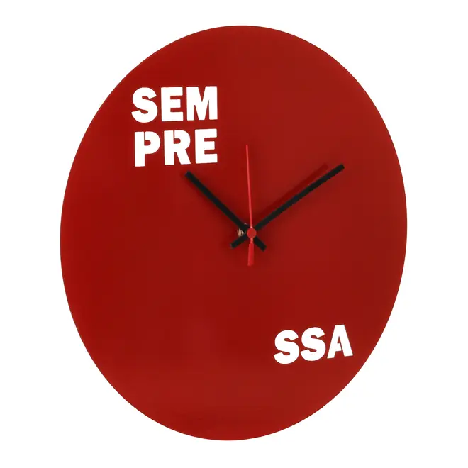 RELÓGIO DE PAREDE TUDO OU TUDO SEM PRESSA 35 CM - VERMELHO/PRETO - Foto 2