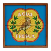 QUADRO 33 CM X 33 CM MEMÓRIA INTERIOR ÁGUA FRESCA - NOZES/AZUL HISTÓRICO - Foto 1