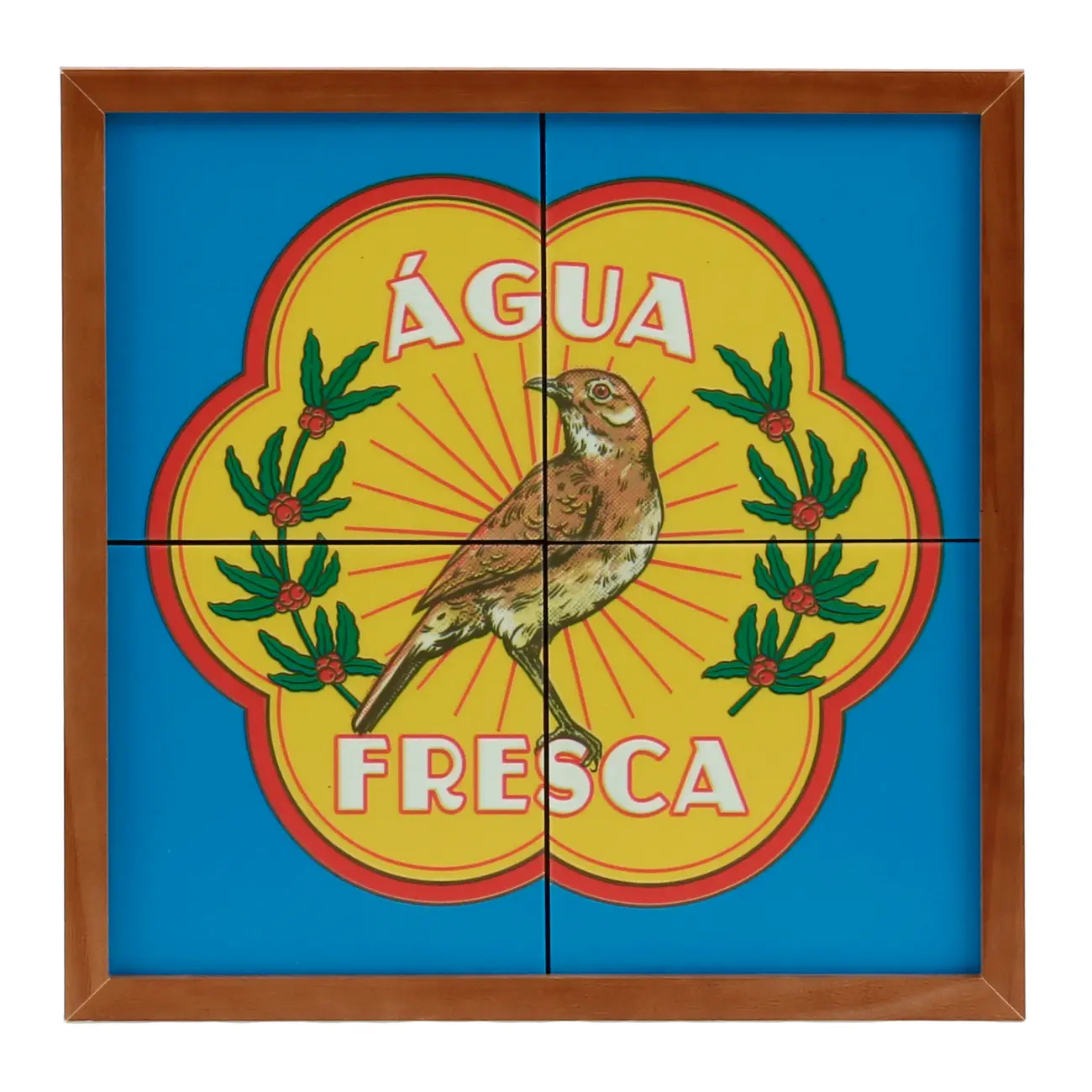 QUADRO 33 CM X 33 CM MEMÓRIA INTERIOR ÁGUA FRESCA - NOZES/AZUL HISTÓRICO - Foto 1