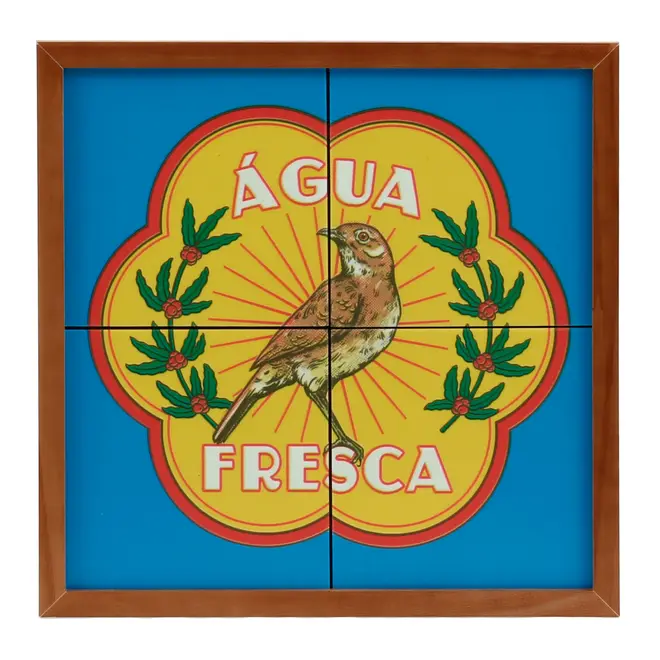 QUADRO 33 CM X 33 CM MEMÓRIA INTERIOR ÁGUA FRESCA - NOZES/AZUL HISTÓRICO - Foto 1
