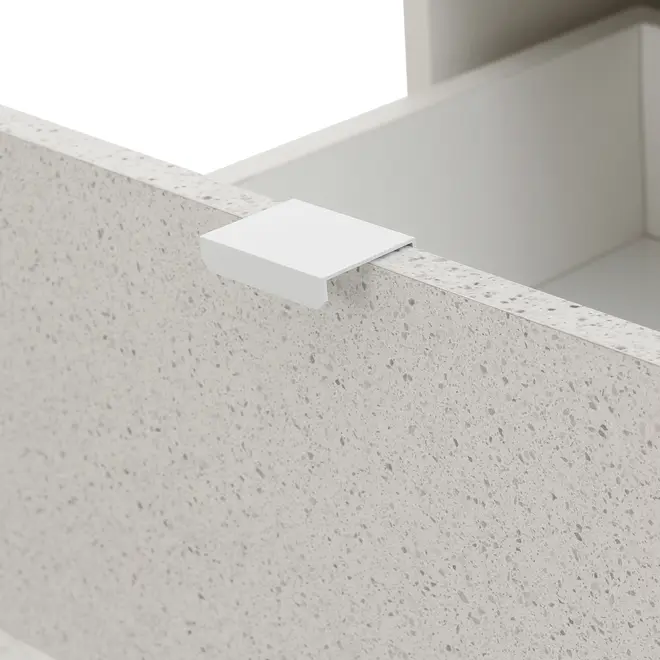 MESA DE CABECEIRA 1 GAVETA SLEEK - BRANCO/GRANILITE - Foto 8