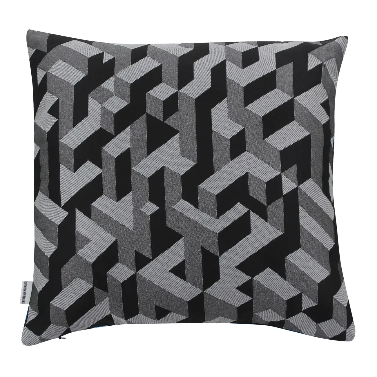 CAPA PARA ALMOFADA 45 CM X 45 CM MAZE - KONKRET/AZUL COBALTO - Foto 1