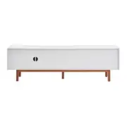 RACK 2 PORTAS/2 GAVETAS 1,90 M X 40 CM POINT - BRANCO/NOZES - Foto 7
