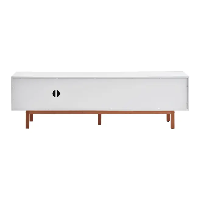 RACK 2 PORTAS/2 GAVETAS 1,90 M X 40 CM POINT - BRANCO/NOZES - Foto 7