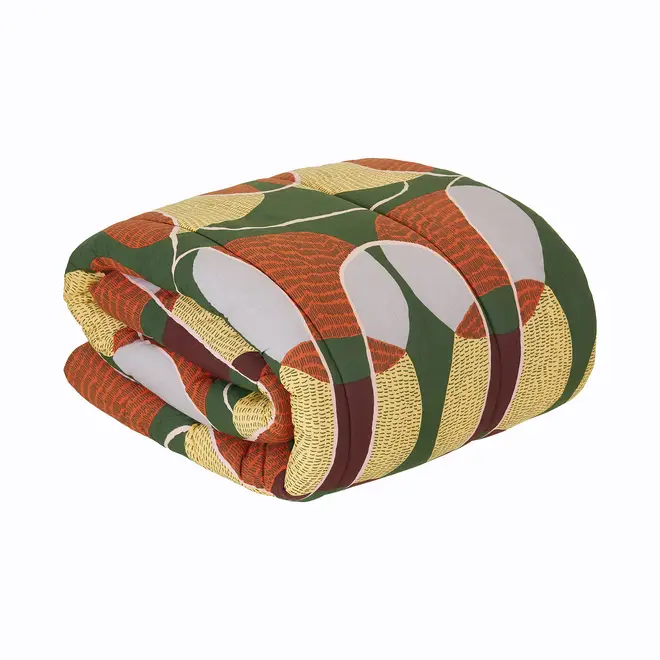 EDREDOM DUPLA-FACE CASAL/QUEEN 2,40 M X 2,50 M PAISAGISTA - MULTICOR/MUSGO - Foto 2