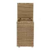 CESTO PARA ROUPA COM RODINHAS 35 CM X 35 CM X 57 CM ENREDO - BEGE - Foto 2