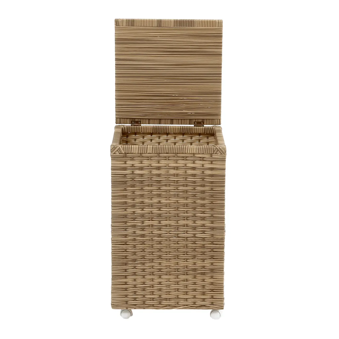CESTO PARA ROUPA COM RODINHAS 35 CM X 35 CM X 57 CM ENREDO - BEGE - Foto 2