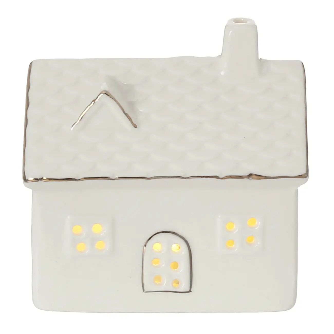 ADORNO CASA DOURADA 8 CM CELEBRATION - OFF WHITE/OURO - Foto 2