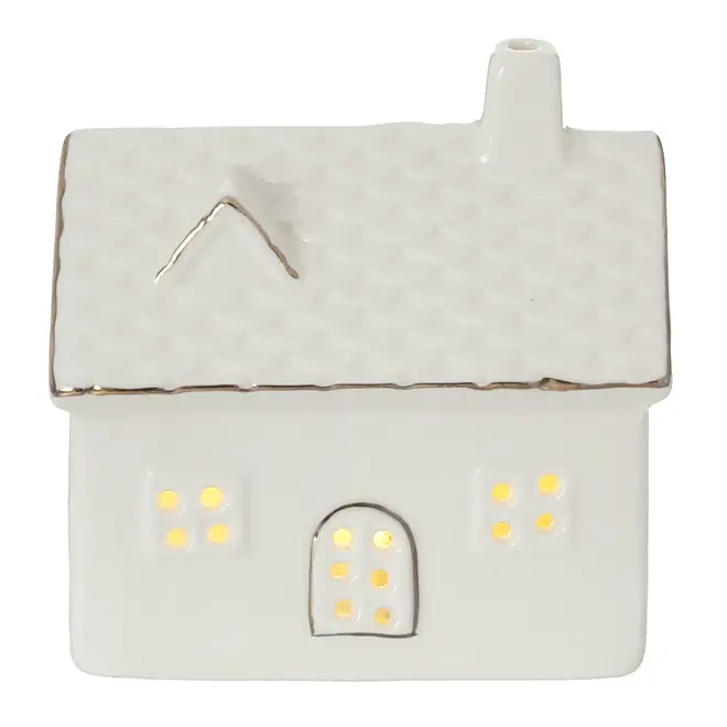 ADORNO CASA DOURADA 8 CM CELEBRATION - OFF WHITE/OURO - Foto 2