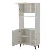 ARMÁRIO PARA ESCRITÓRIO ALTO 2 PORTAS LIN - BRANCO/NOZES - Foto 4