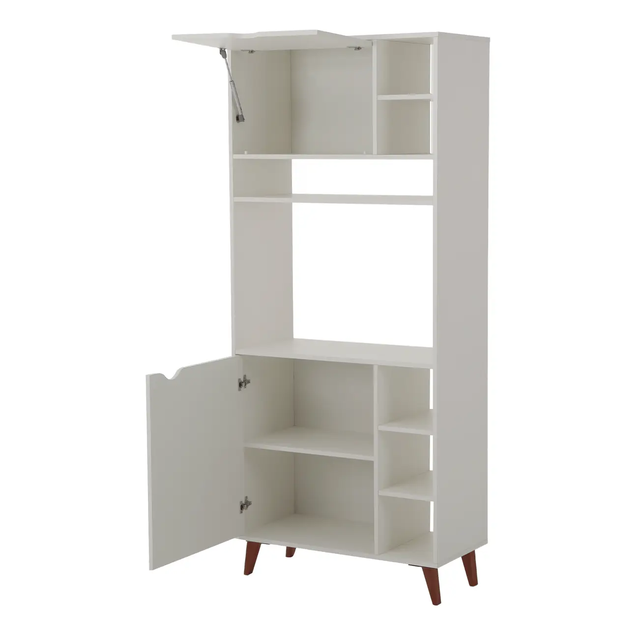 ARMÁRIO PARA ESCRITÓRIO ALTO 2 PORTAS LIN - BRANCO/NOZES - Foto 4