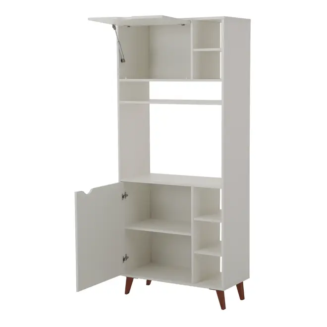 ARMÁRIO PARA ESCRITÓRIO ALTO 2 PORTAS LIN - BRANCO/NOZES - Foto 4