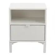 MESA DE CABECEIRA 1 GAVETA SLEEK - BRANCO/GRANILITE - Foto 1