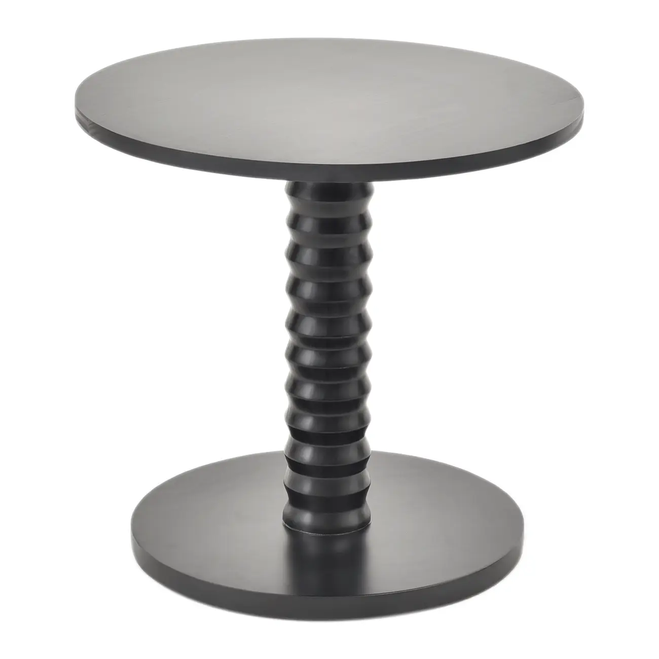 MESA LATERAL BAIXA REDONDA 50 CM TOHTEM - EBANIZADO - Foto 1
