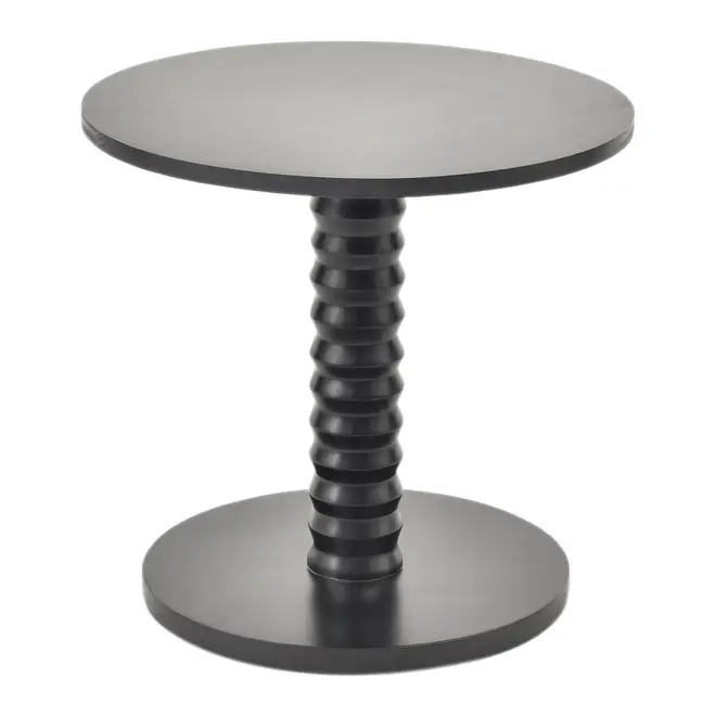 MESA LATERAL BAIXA REDONDA 50 CM TOHTEM - EBANIZADO - Foto 1