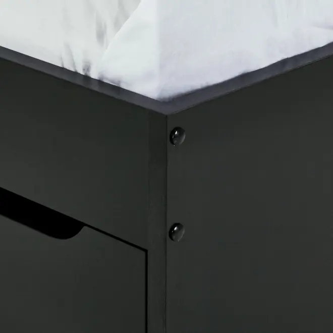 CAMA DE SOLTEIRO ALTA COM 2 GAVETAS 88 CM JOKER - PRETO - Foto 10