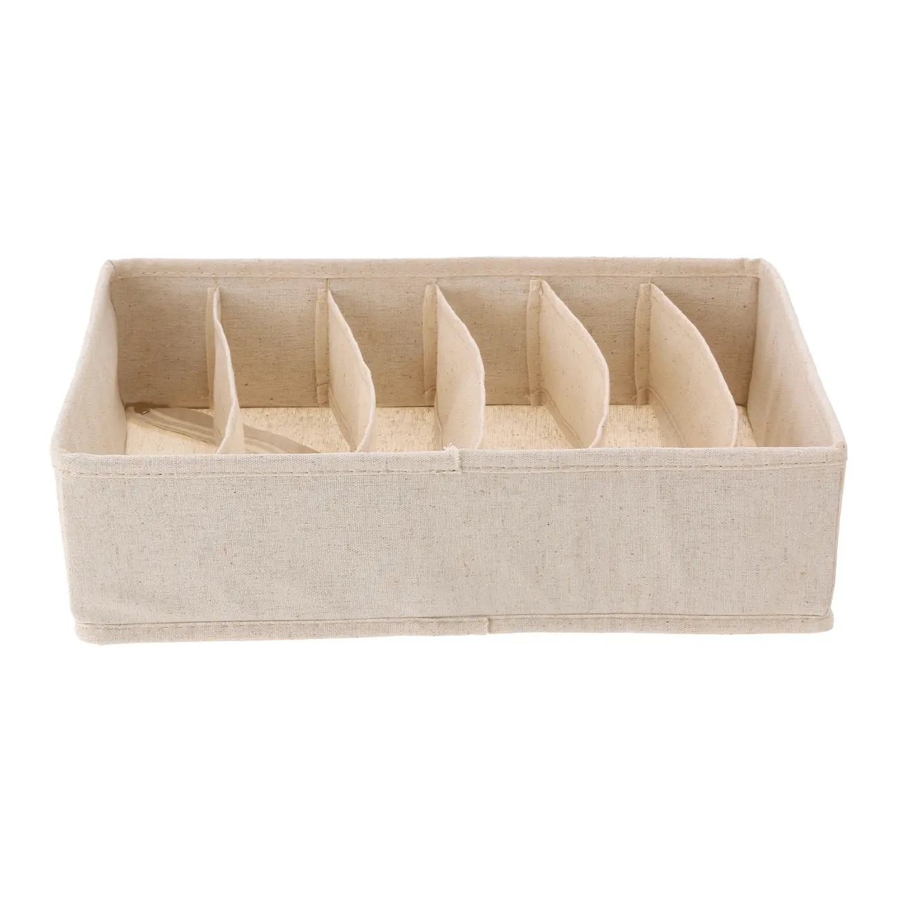 CESTO ORGANIZADOR DOBRÁVEL COM 6 DIVISÓRIAS HORIZONTAIS COTTON LINNEN - NATURAL - Foto 1