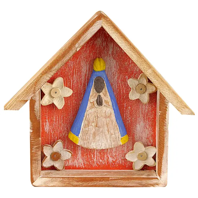 ORATÓRIO NOSSA SENHORA APARECIDA ADORNO MESA VRD - NATURAL/MULTICOR - Foto 1