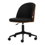 CADEIRA HOME OFFICE APLAY WOOD - PRETO/NOZES - Foto 1