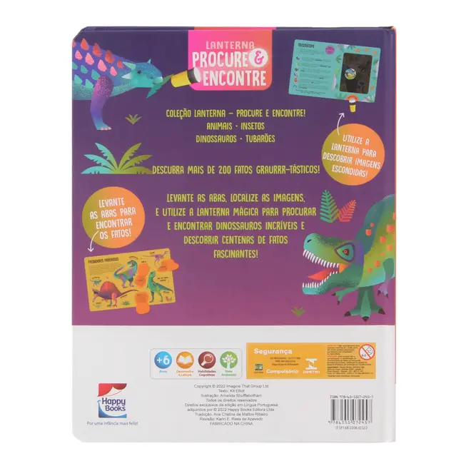 LIVRO LANTERNA - PROCURE E ENCONTRE! DINOSSAUROS - MULTICOR - Foto 4